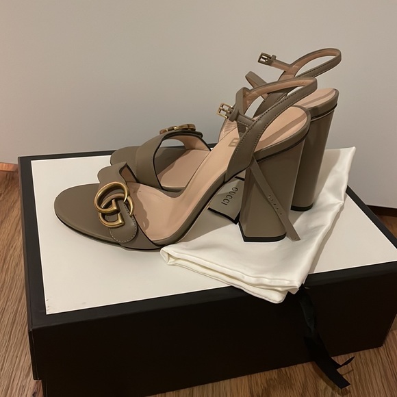 Gucci Marmont Leather Sandal 37.5 - Picture 3 of 6